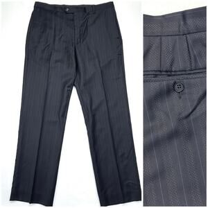 Paul Smith London Dress Pants Mens 37 (fits 38x33) Wool Blue Stripe Dot Straight